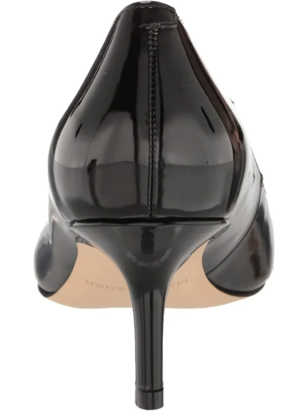Women's Black Patent Pointed Toe Alola Dress Casual Pumps Pull On Heel Shoes